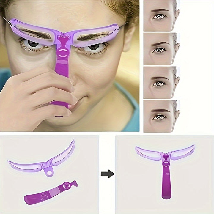 8pc Eyebrow Stencil Kit with Handle – Precision Eyebrow Shaping and Grooming Tool – Easy-to-Use, Reusable Brow Templates for Perfect Eyebrow Contouring – Suitable for Home and Professional Use - Total Trends Fusion