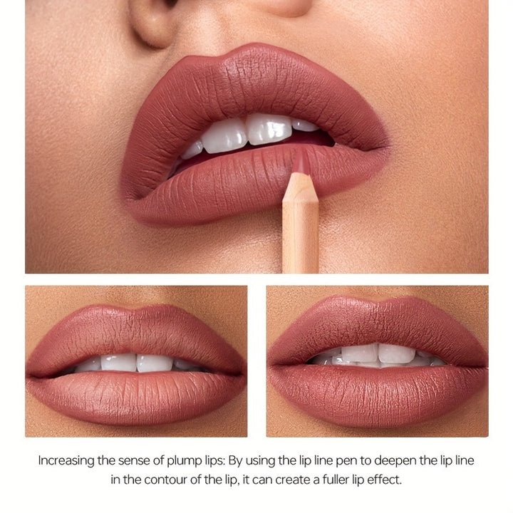 12pcs Matte Nude Lip Liner Pencil Set - Smooth, Easy to Apply, Long Lasting, Waterproof, Lip Outline Makeup Pen with Precise Tip - Total Trends Fusion