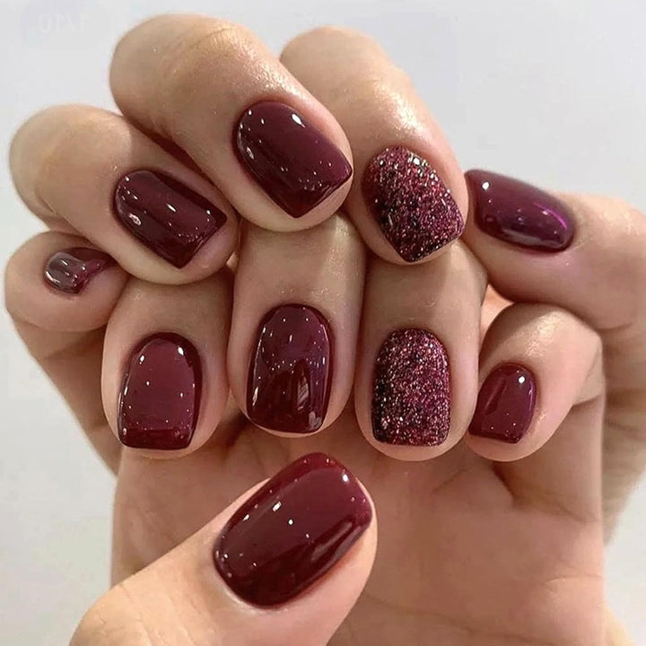 French Tip Press on Nails Short Square Fake Nails with Leopard Print French Bow Designs Nude Glue on Nails Press Ons Glossy False Nails Reusable Cute Stick on Nails for Women 24 Pcs
