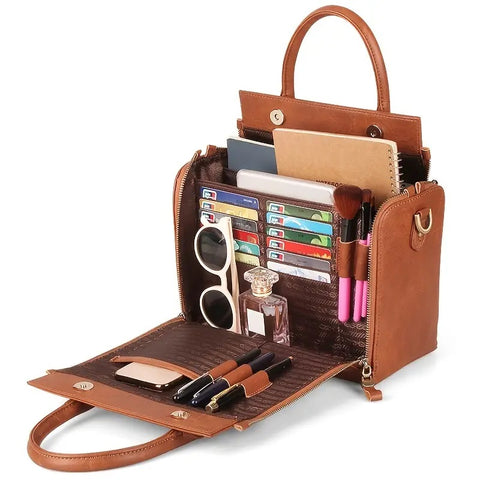 Chic Vintage-Style Womens Crossbody Handbag - Multi-Card Organizer, Ample Storage, For Everyday Elegance - Total Trends Fusion