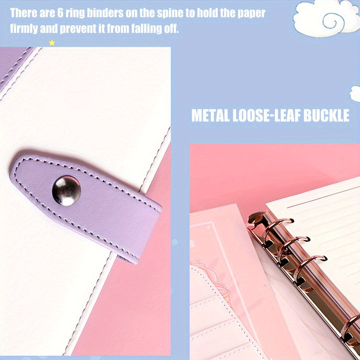 Multifunctional A6 Budget Binder with 12 Clear Zip Pockets and 12 Budget Sheets PU Cash Envelopes Portable Envelopes Organizer for Budgeting and Money Saving - Total Trends Fusion