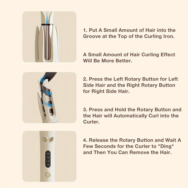 28mm Large Barrel Genai Automatic Hair Curler - 4 Temperature Modes, Advanced Negative Ion Generator, Intelligent Timer & Sensor, Auto Shut-Off for Enhanced Safety and Easy Styling Experience