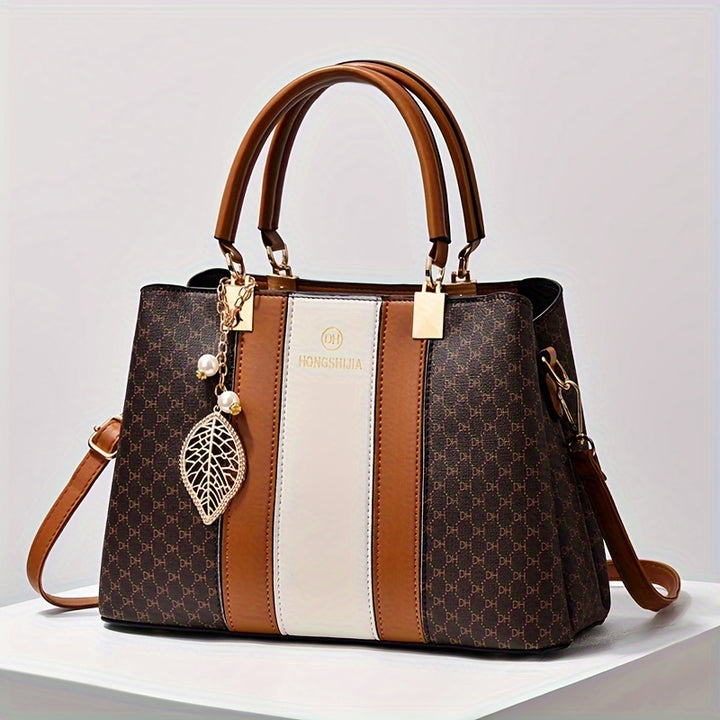 Fashionable texture and versatile large capacity printed letter handbag - Total Trends Fusion