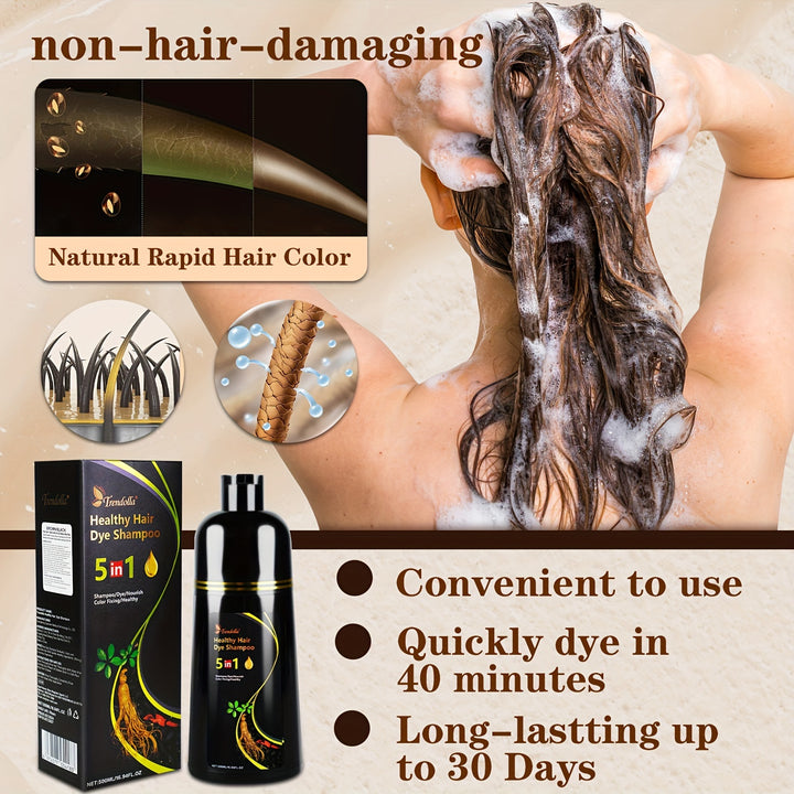 5 In 1 Hair Colour Shampoo, Long Lasting Hair Colour Shampoo, Instant Hair Colour Shampoo, For Men And Women.500ML/16.94FL.OZ Halloween