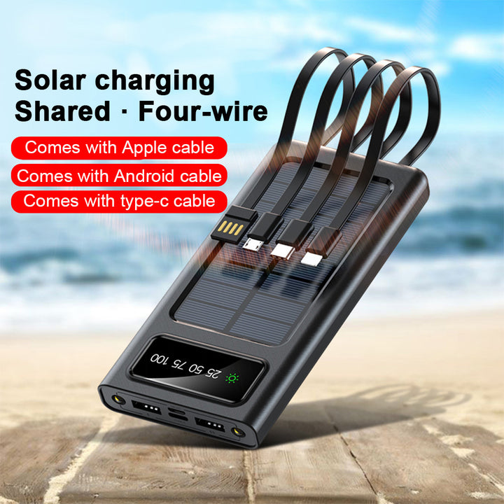 2024 Super 10000mAh USB Portable Solar Power Bank External Battery Charger For Cell Phone, Solar Mobile Power, Mobile Power, Portable Charger For All Devices - Long Lasting, Travel Camping, LED Flashlight - Total Trends Fusion