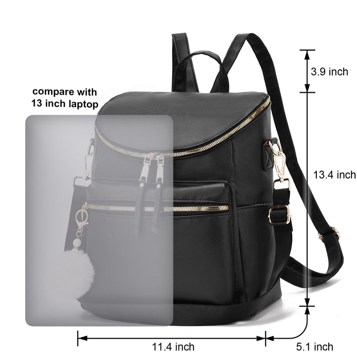 Women Fashion Backpack Purse Large Designer Travel Bag Ladies Shoulder Bags with Pompom, Backpack for College Work - Total Trends Fusion
