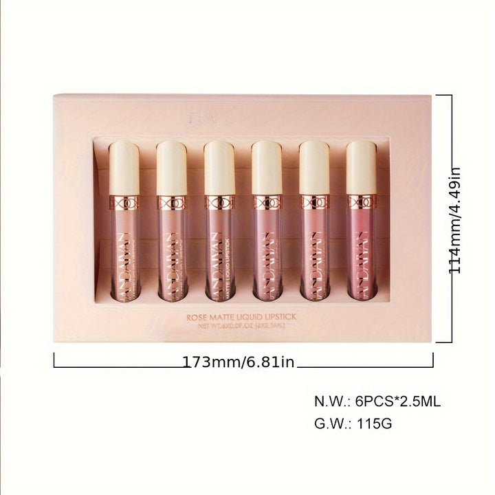 YOUNG VISION Matte Nude Liquid Lipstick Sets, Long Lasting and Waterproof Pink/Brown Lip Stick Pack Bundles, Lip Gloss/Lip Stain Makeup Set for Women, Labiales Matte Larga Duracion 24 - Total Trends Fusion
