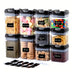 Pink Airtight Food Storage Container Set-10 Piece BPA Free Clear Plastic Cereal Canisters with Easy Lock Lids-Kitchen & Pantry Organization Containers for Sugar, Flour, Cereal, Labels & Marker (SC001, SC002, SC003, SC004) - Total Trends Fusion