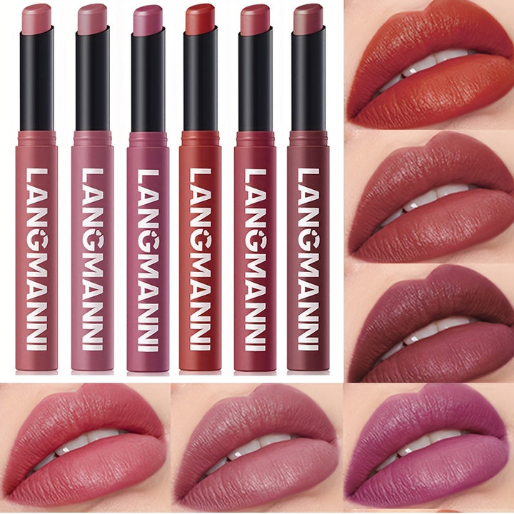 6pcs Matte Lipstick Pen - Long-Lasting, Easy to Color, Moisturizing, Natural, and Hydrating Lipstick with Vibrant Colors - Total Trends Fusion