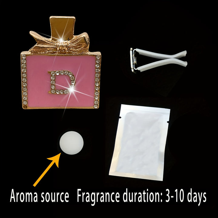 Elegant Diamond Perfume Bottle Car Air Freshener: Women'S Car Air Freshener with Fragrance Source - Scented Slips for Your Car'S Air Conditioning Blade - Total Trends Fusion