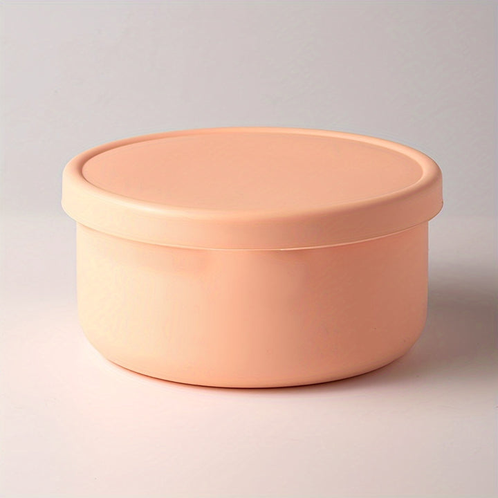 Versatile Silicone Fresh-Keeping Box - BPA-Free, Microwave & Freezer Safe, Perfect for Fruits, Vegetables, and Lunches - Round Kitchen Storage Container with Flip-Top Lid - Total Trends Fusion