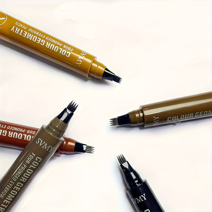 12pcs Quad Eyebrow Pen Set Waterproof Eyebrow Pen, Durable and Colorless, Exquisite Eyebrow Shape