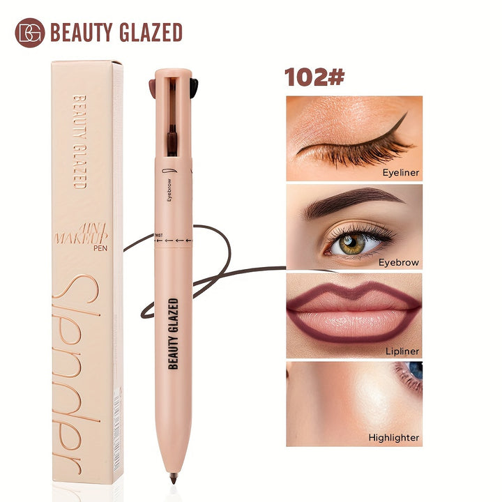 2024 New Makeup Pen, Eyeliner Lip Liner Highlight Eyebrow Pencil, 4-in-1 Daily Makeup, Versatile And Convenient, Matte Pearlescent Cosmetic Pen - Total Trends Fusion