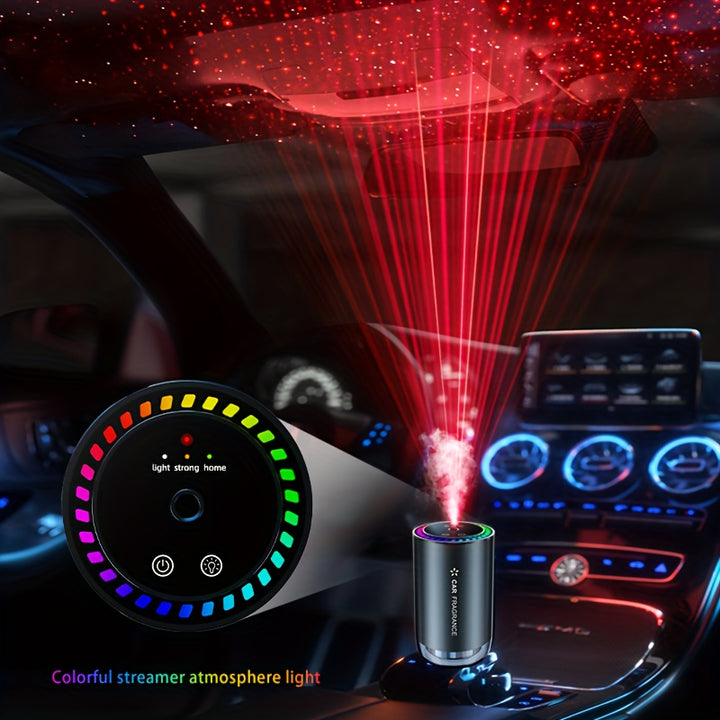 Smart Car Air Fresheners Fagrance Perfumery Scent Aromatherapy Essential Oil Diffuser Automotive Aroma Machine With Starry Sky Projection - Total Trends Fusion