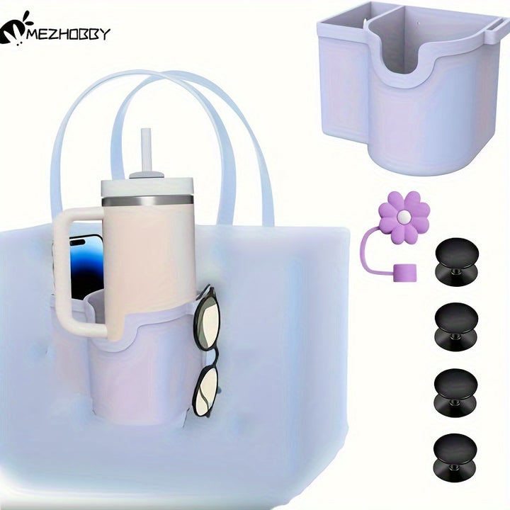 MEZHOBBY Cup Holder Bag Accessories, With Silicone Cup Holder, Phone Holder, Sunglasses Holder And Silicone Straw Stopper - Total Trends Fusion
