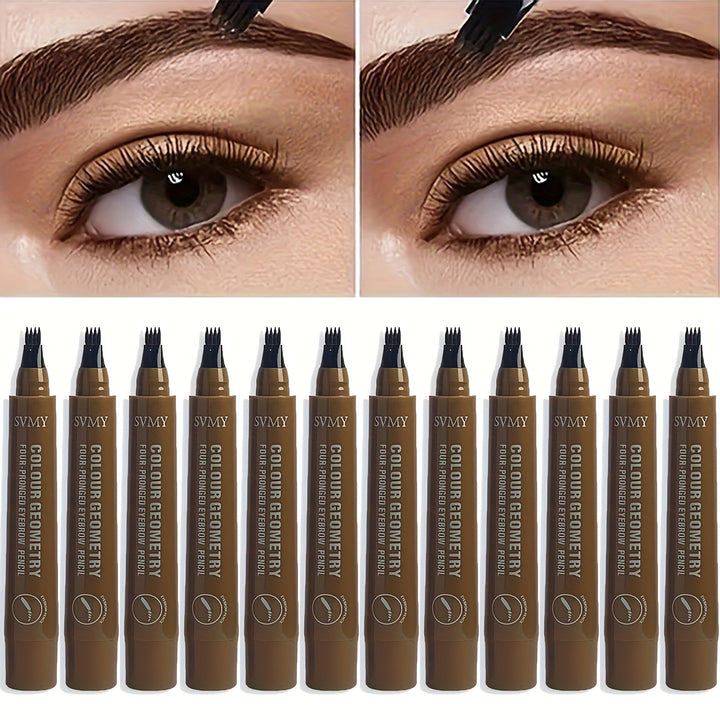 12pcs Quad Eyebrow Pen Set Waterproof Eyebrow Pen, Durable and Colorless, Exquisite Eyebrow Shape - Total Trends Fusion