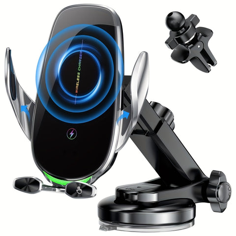YITUMU Wireless Car Charger, 15W Fast Charging Automatic Clamping Dashboard Air Outlet Car Phone Holder, Suitable for iPhone 14 13 12 11 Pro Max Xs, Suitable for Samsung Galaxy S21 S20, S10+ S9+ Note 9, etc... - Total Trends Fusion