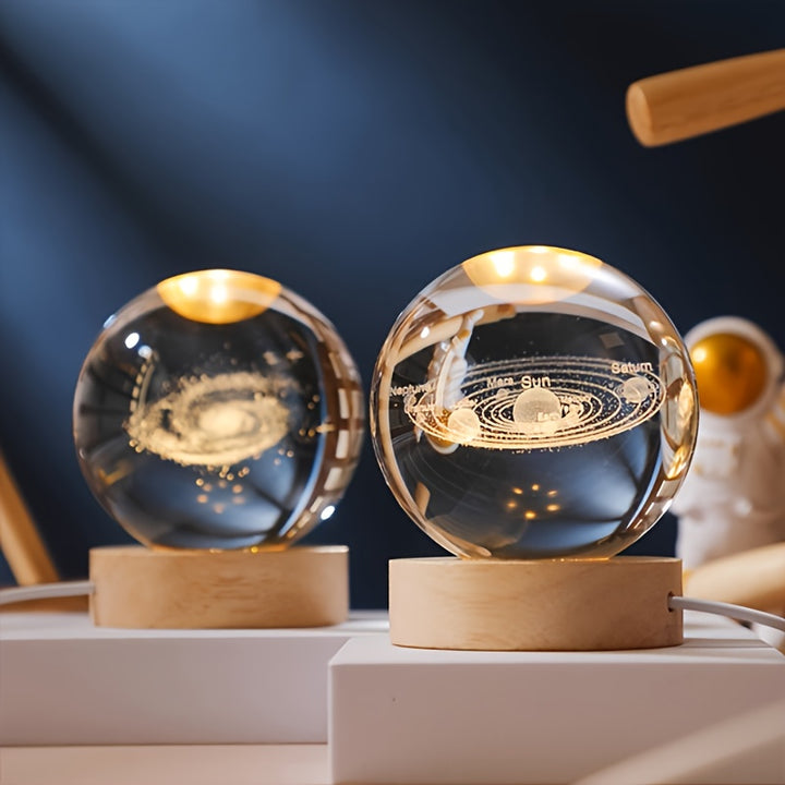 Creative 3D Solar Galaxy, Milky Way Interior, Carved Luminous Crystal Ball, Night Light, Senior Gifts, Graduation Season, Birthday Gifts, Girlfriends, Objects, Teachers, Classmates, Halloween, Christmas, Valentine's Day - Total Trends Fusion