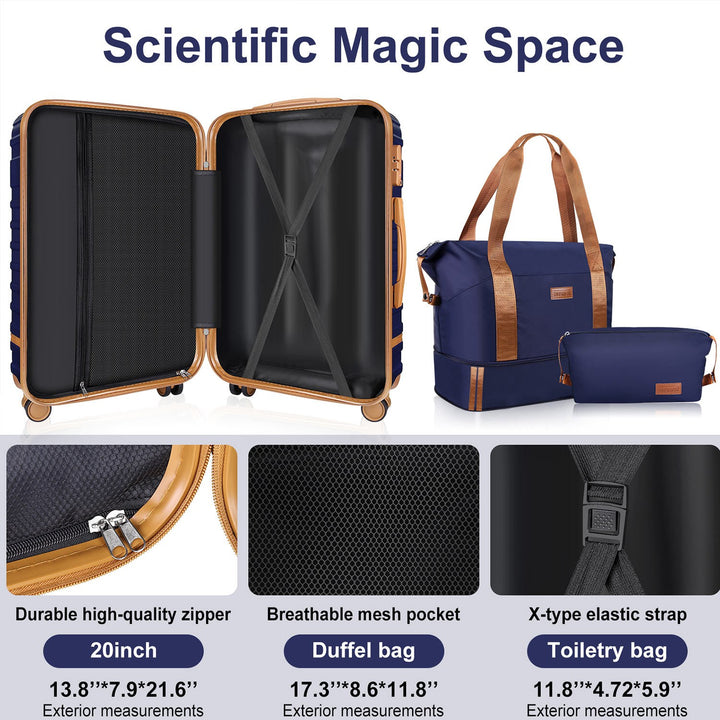 Expandable Suitcase Set Luggage Sets, 20 inch Carry On Luggage - Travel Duffel Bag with TSA Lock and Double Spinner Wheels