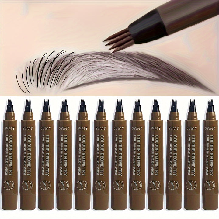 12pcs Quad Eyebrow Pen Set Waterproof Eyebrow Pen, Durable and Colorless, Exquisite Eyebrow Shape - Total Trends Fusion
