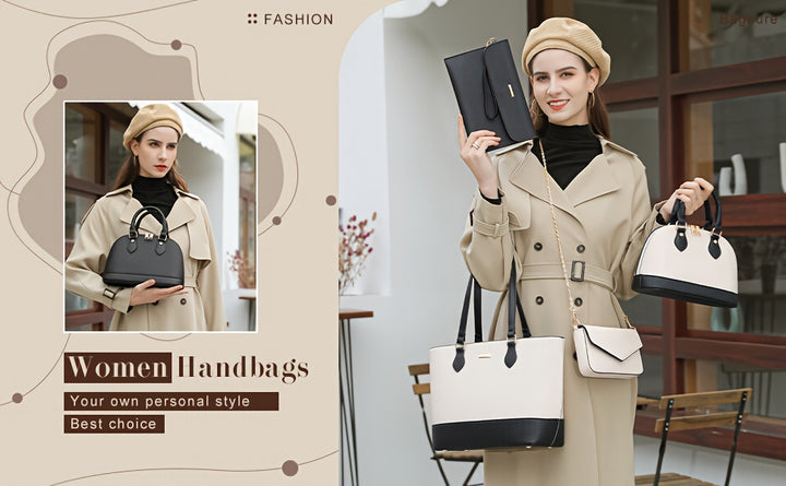 Bagsure Handbag Set, Purse Sets For Women, Tote Bag 4 Pcs, Fashion Purse Sets Women's Handbags The Tote Bag Handbags Sets