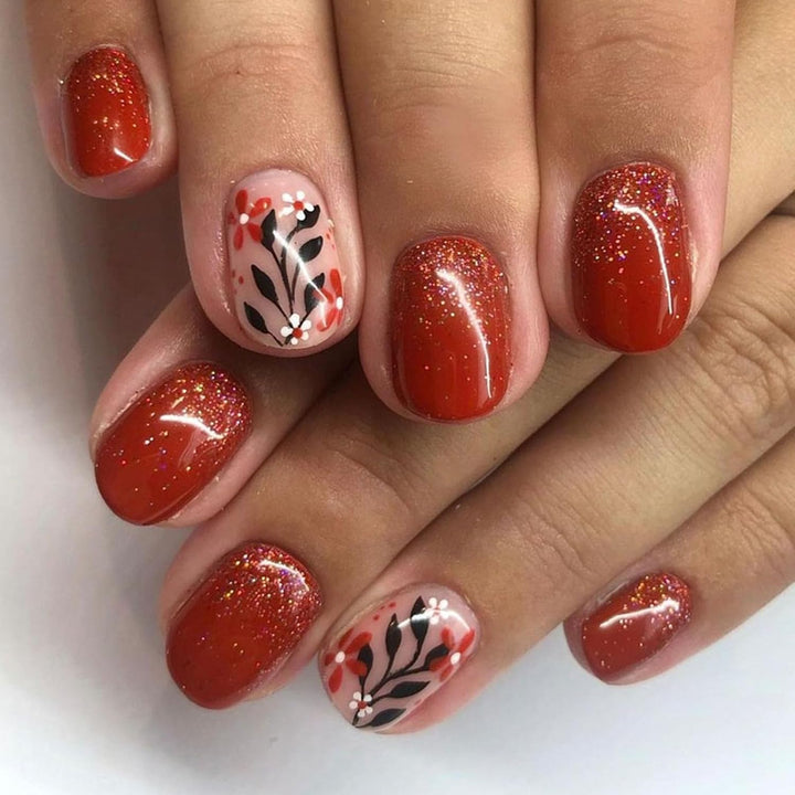 French Tip Press on Nails Short Square Fake Nails with Leopard Print French Bow Designs Nude Glue on Nails Press Ons Glossy False Nails Reusable Cute Stick on Nails for Women 24 Pcs