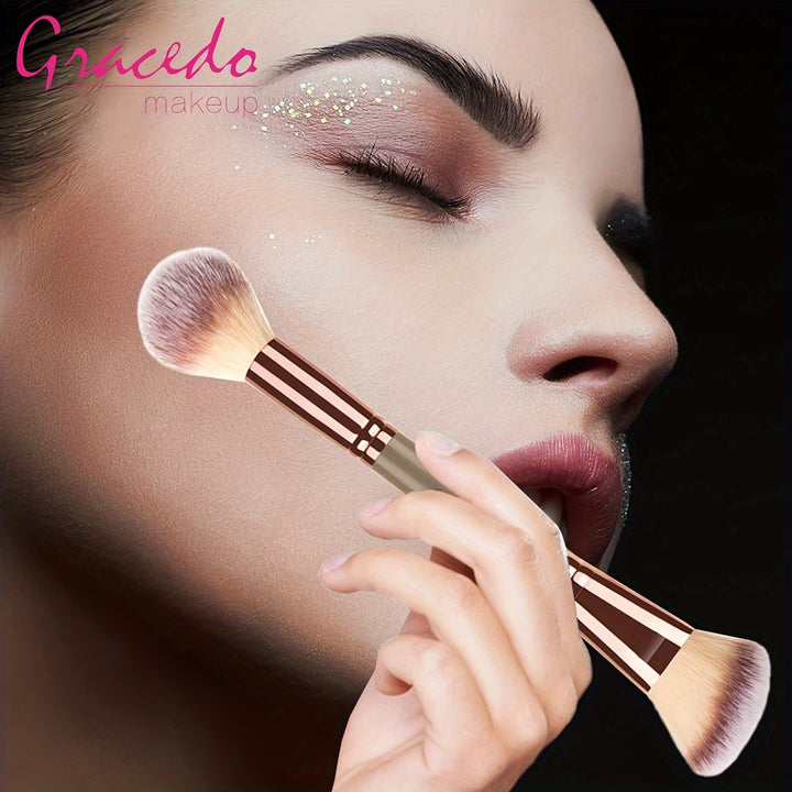 Premium Champagne Golden Makeup Brushes With Travel Portable Case Professional Foundation Blush Eyeshadow Blending Makeup Beauty Tool Christmas Gift Ideal For Women Create Flawless Makeup - Gift Set Mother's Day Gift - Total Trends Fusion