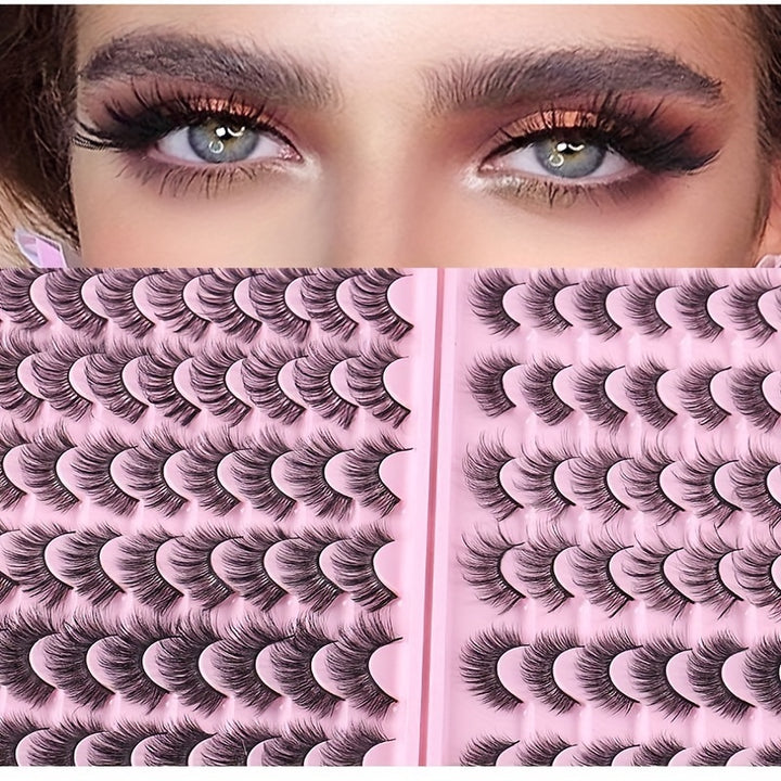 30 Pairs of Luxurious Wispy Lashes - Natural 3D/4D Volume, Fluffy, Soft, Lightweight, Reusable, Easy to Apply Fake Eyelashes Pack for Makeup - Synthetic, 8mm-14mm Length, Versatile 3 Styles - Total Trends Fusion