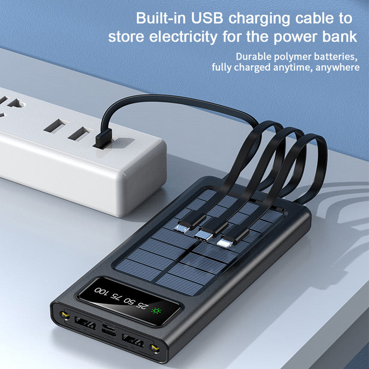 2024 Super 10000mAh USB Portable Solar Power Bank External Battery Charger For Cell Phone, Solar Mobile Power, Mobile Power, Portable Charger For All Devices - Long Lasting, Travel Camping, LED Flashlight - Total Trends Fusion
