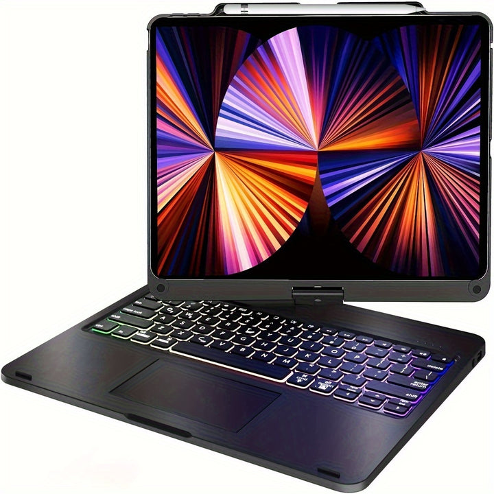 Touchpad Backlit Keyboard Case With Rotation For iPad Pro 12.9" 4/ 5/ 6th Gen 2022 - Total Trends Fusion