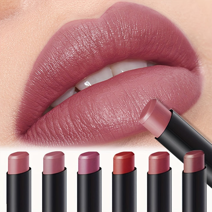 6pcs Matte Lipstick Pen - Long-Lasting, Easy to Color, Moisturizing, Natural, and Hydrating Lipstick with Vibrant Colors - Total Trends Fusion