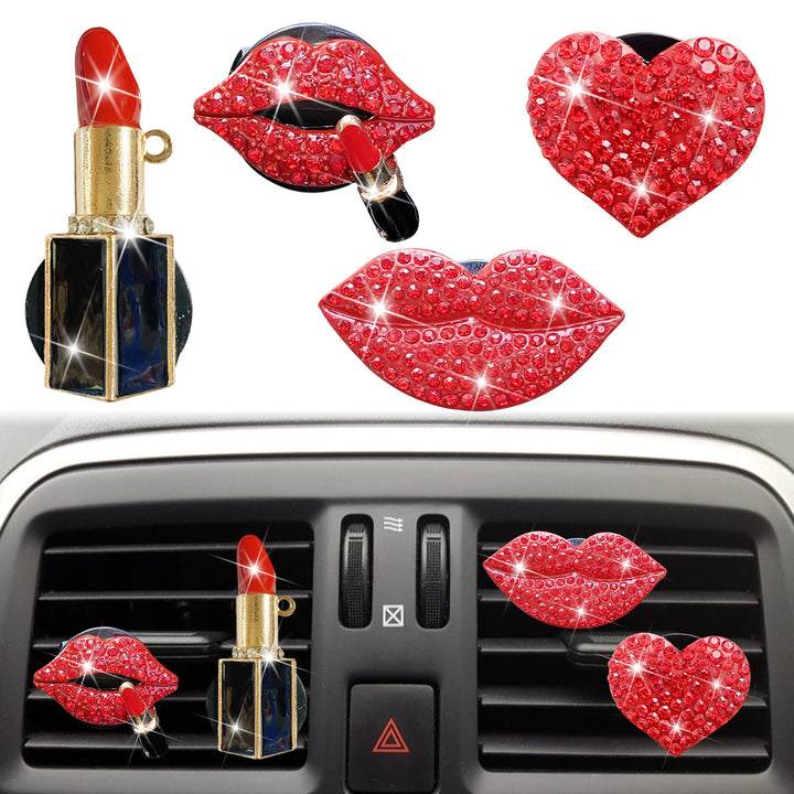 Add Some Sparkle to Your Car with 4pcs Red Lips Air Fresheners! - Total Trends Fusion