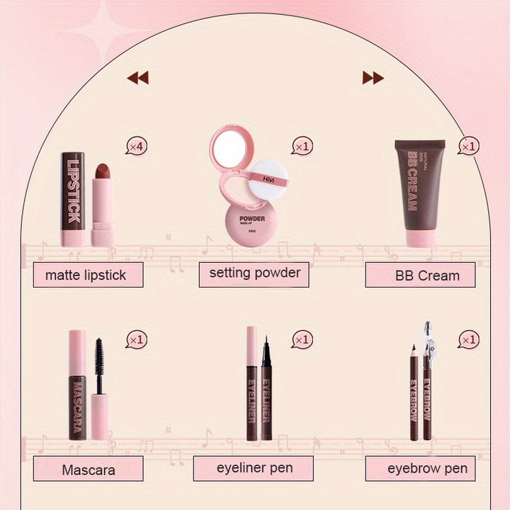 Makeup Kit All-in-one Makeup Gift Set For Women Full Kit, Include Face Setting Powder, BB Cream, Mascara, Eyeliner, Eyebrow Pencil, Lipstick Set, Ideal For Mother's Day Makeup Set - Total Trends Fusion