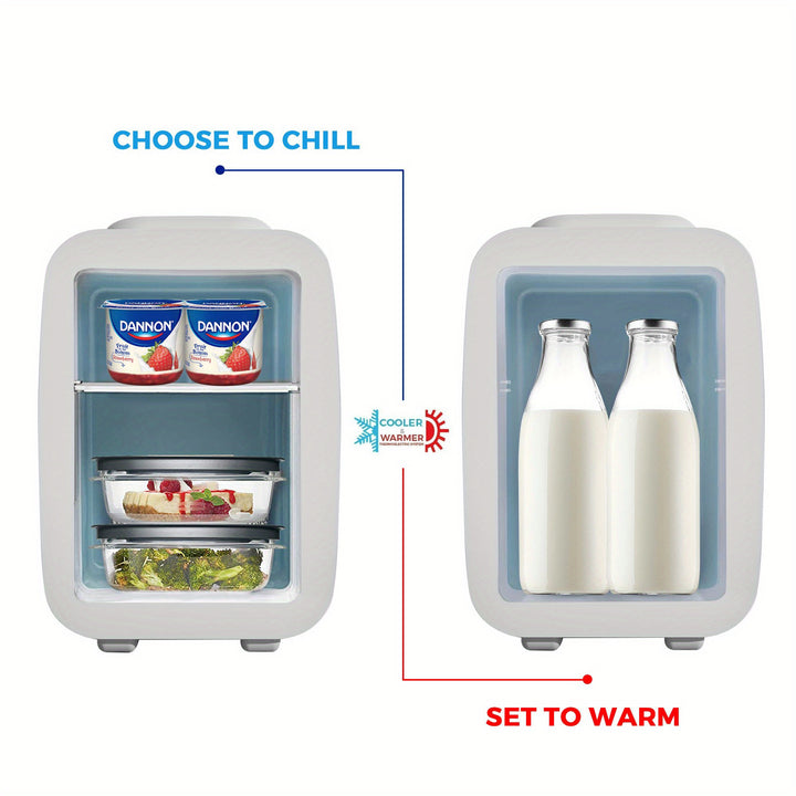 1pc, CAYNEL Mini Fridge Portable Thermoelectric 4 Liter Cooler And Warmer For Skincare, Beauty Fridge For Foods, Medications, Cosmetics, Breast Milk, Medications Home And Travel - Total Trends Fusion