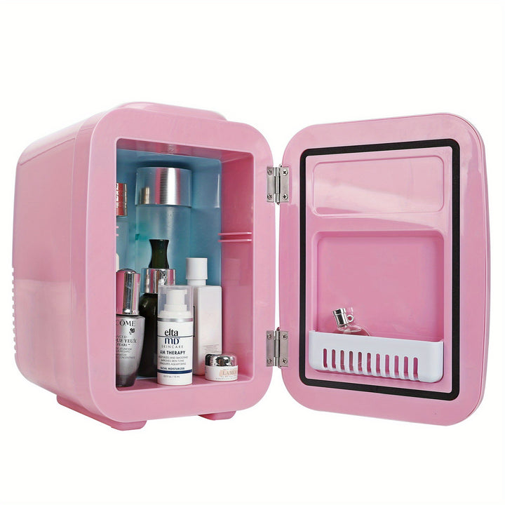 1pc, CAYNEL Mini Fridge Portable Thermoelectric 4 Liter Cooler And Warmer For Skincare, Beauty Fridge For Foods, Medications, Cosmetics, Breast Milk, Medications Home And Travel - Total Trends Fusion