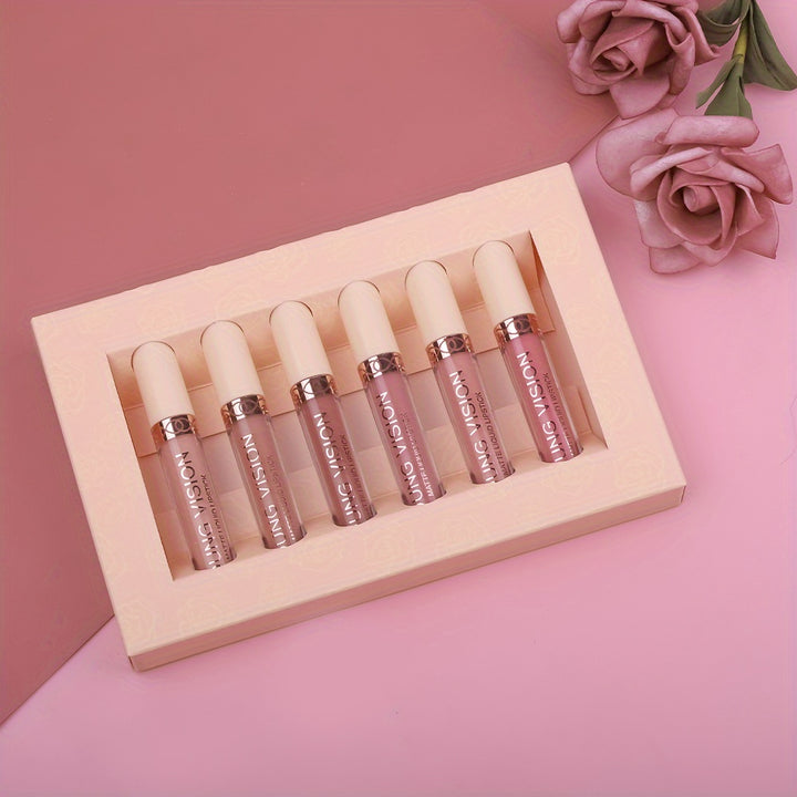 YOUNG VISION Matte Nude Liquid Lipstick Sets, Long Lasting and Waterproof Pink/Brown Lip Stick Pack Bundles, Lip Gloss/Lip Stain Makeup Set for Women, Labiales Matte Larga Duracion 24 - Total Trends Fusion