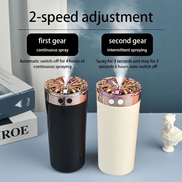 1pc Portable Car Humidifier Aroma Diffuser, 10.14oz, With Colorful Color-changing LED Night Light, Can Add Essential Oils - Total Trends Fusion