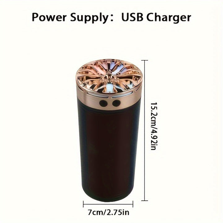 1pc Portable Car Humidifier Aroma Diffuser, 10.14oz, With Colorful Color-changing LED Night Light, Can Add Essential Oils - Total Trends Fusion