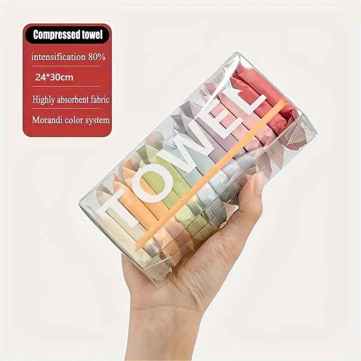 Portable Compressed Disposable Towels: Thickened Compression Face Towel for Travel & Home Use - Skin Safe, No Phthalates - Total Trends Fusion