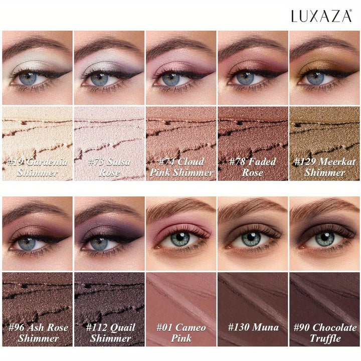 LUXAZA 10PCS Eyeshadow Stick, Shimmer And Matte Neutral Brown Eye Shadow Sticks Pencil Crayon, Eye Brightener Stick With Crease-proof Formula, Waterproof &amp; Long Lasting - Total Trends Fusion