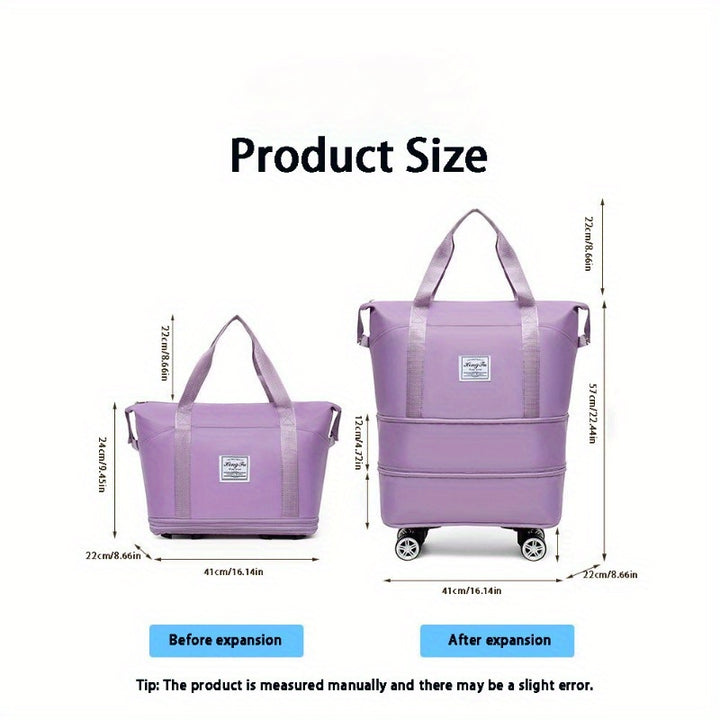 Large capacity luggage bag, double-layer expandable storage luggage bag, short distance waiting for delivery, student start school universal wheel travel bag - Total Trends Fusion