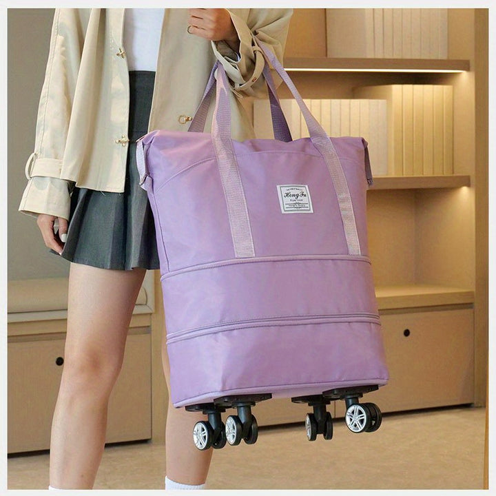 Large capacity luggage bag, double-layer expandable storage luggage bag, short distance waiting for delivery, student start school universal wheel travel bag