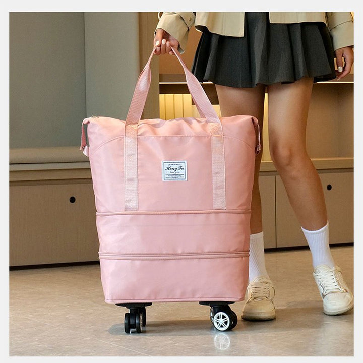 Large capacity luggage bag, double-layer expandable storage luggage bag, short distance waiting for delivery, student start school universal wheel travel bag