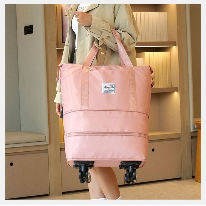 Large capacity luggage bag, double-layer expandable storage luggage bag, short distance waiting for delivery, student start school universal wheel travel bag