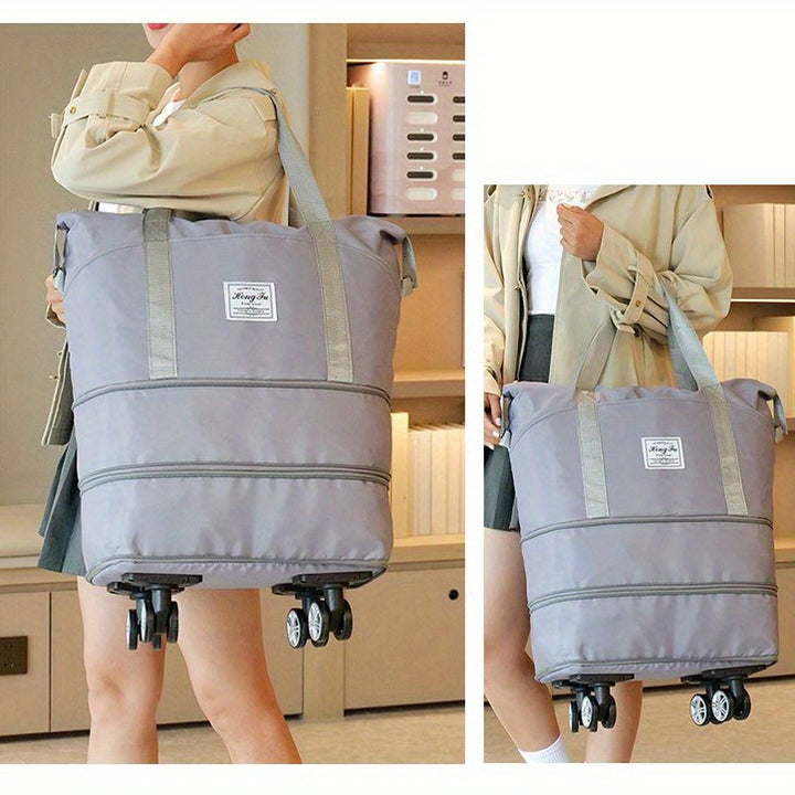 Large capacity luggage bag, double-layer expandable storage luggage bag, short distance waiting for delivery, student start school universal wheel travel bag