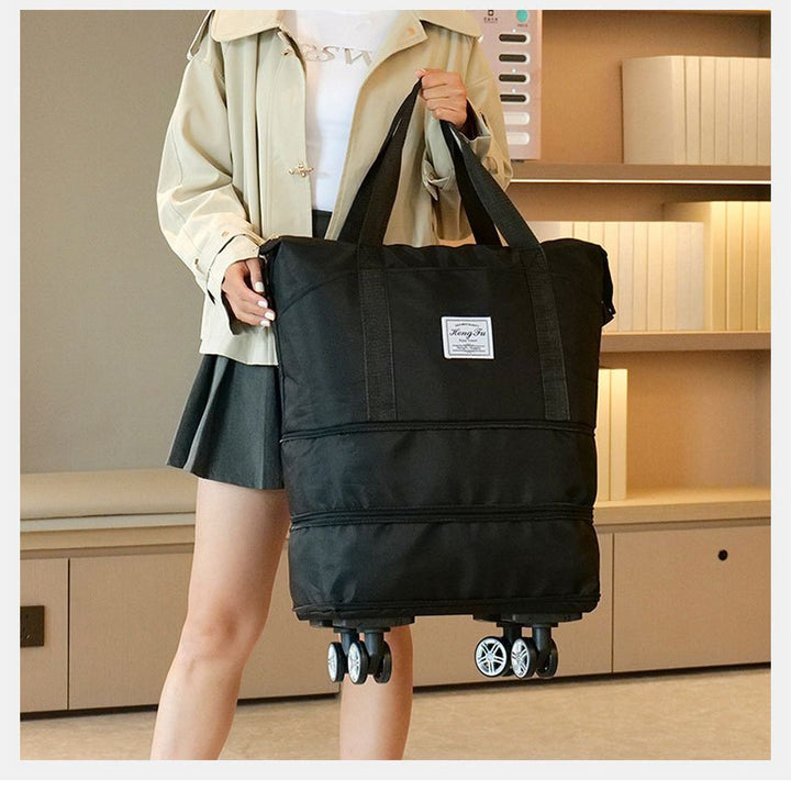 Large capacity luggage bag, double-layer expandable storage luggage bag, short distance waiting for delivery, student start school universal wheel travel bag