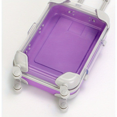 Chic Mini Trolley Makeup Case - Large Capacity, Waterproof Cosmetic Organizer with Vintage Luggage Design for Eyelash Storage - Total Trends Fusion