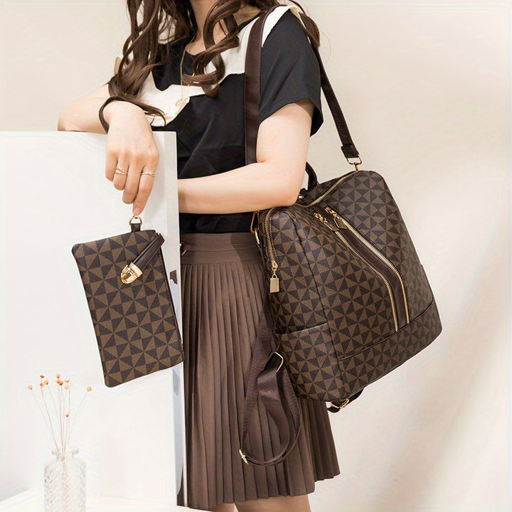 Fashion printed backpacks for women new large capacity retro anti-theft backpack multi-purpose leisure travel bag - Total Trends Fusion