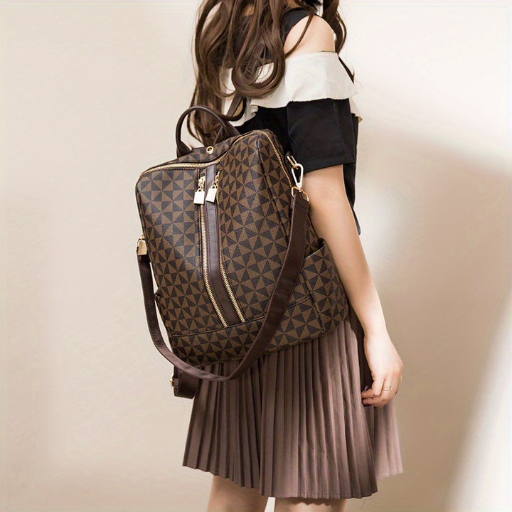 Fashion printed backpacks for women new large capacity retro anti-theft backpack multi-purpose leisure travel bag - Total Trends Fusion