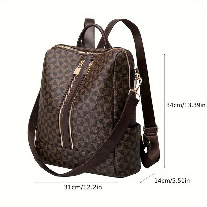 Fashion printed backpacks for women new large capacity retro anti-theft backpack multi-purpose leisure travel bag - Total Trends Fusion